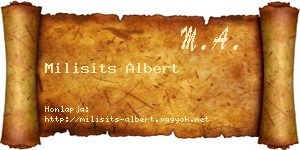 Milisits Albert névjegykártya